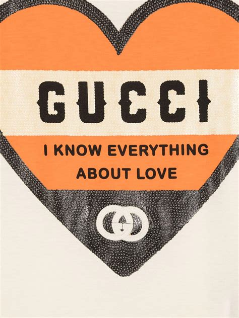 gucci shirt i know everything about love|Gucci T Shirt Womens Medium Black Love Logo I Know .